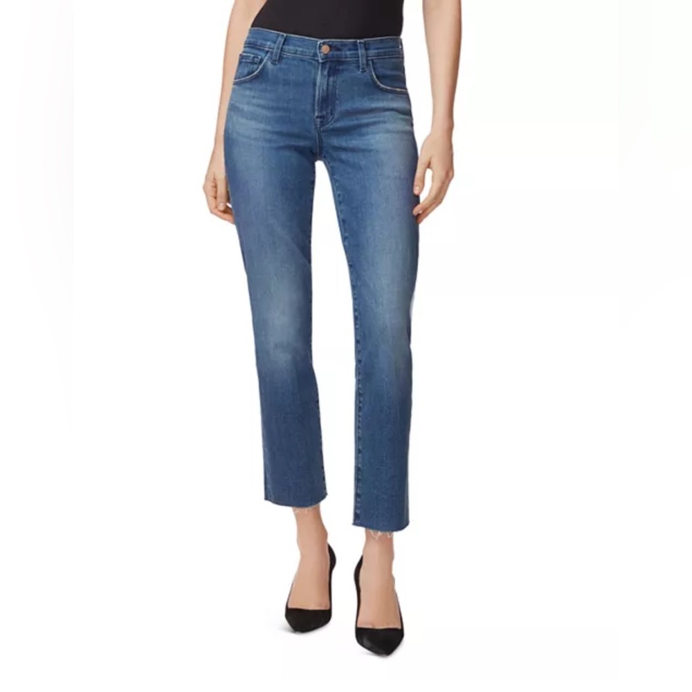 J Brand Adele Ankle Straight-Leg Jeans, size 26, Sorority Raze color
